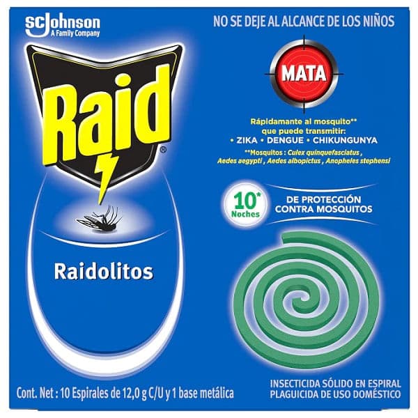 Raid Repelente Raidolitos Verde 10 piezas