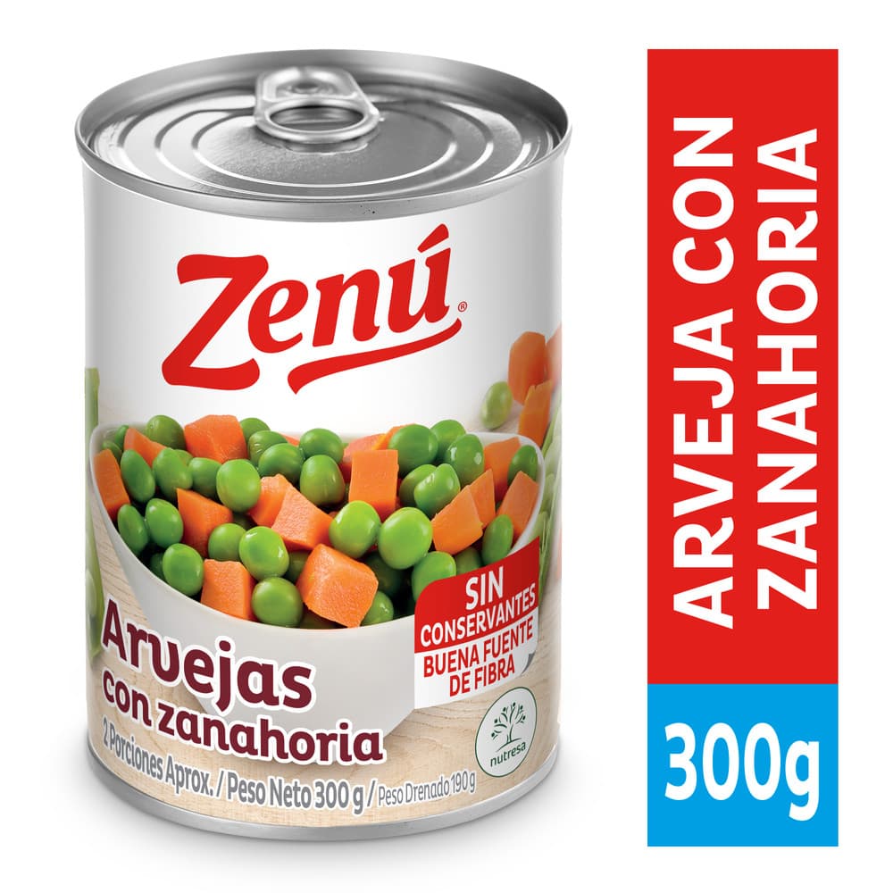Arvejas con Zanahoria Zenú x300g.