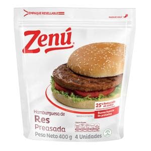 Hamburguesa res Zenú preasada x400g
