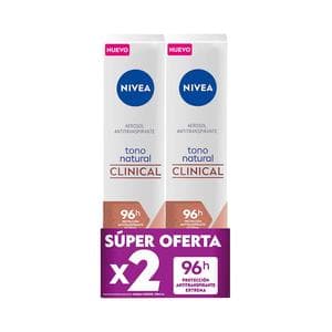 Desodorante Nívea spray clinical tono natural x2und x150mL c-u