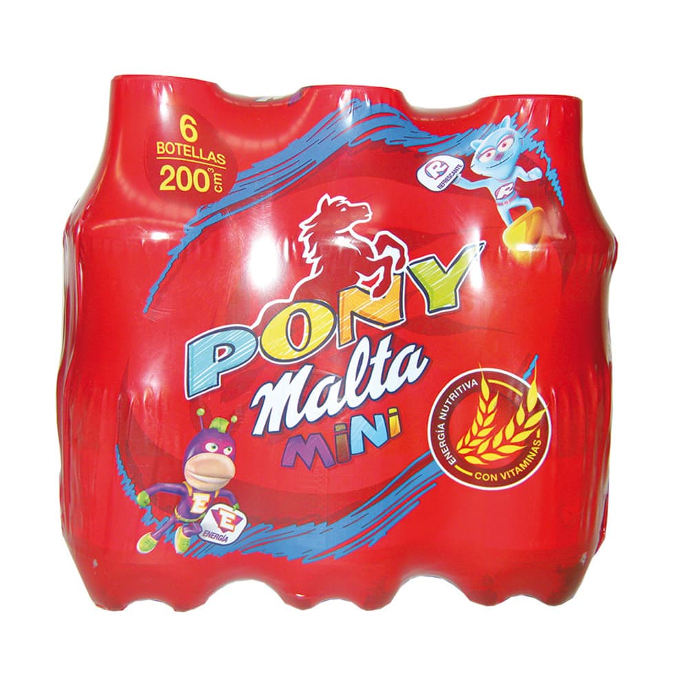 Malta Pony Malta Botella Pet 6 Piezas 200 ml
