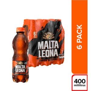 Bebida Malta Leona botella pet x6und x400mL c-u