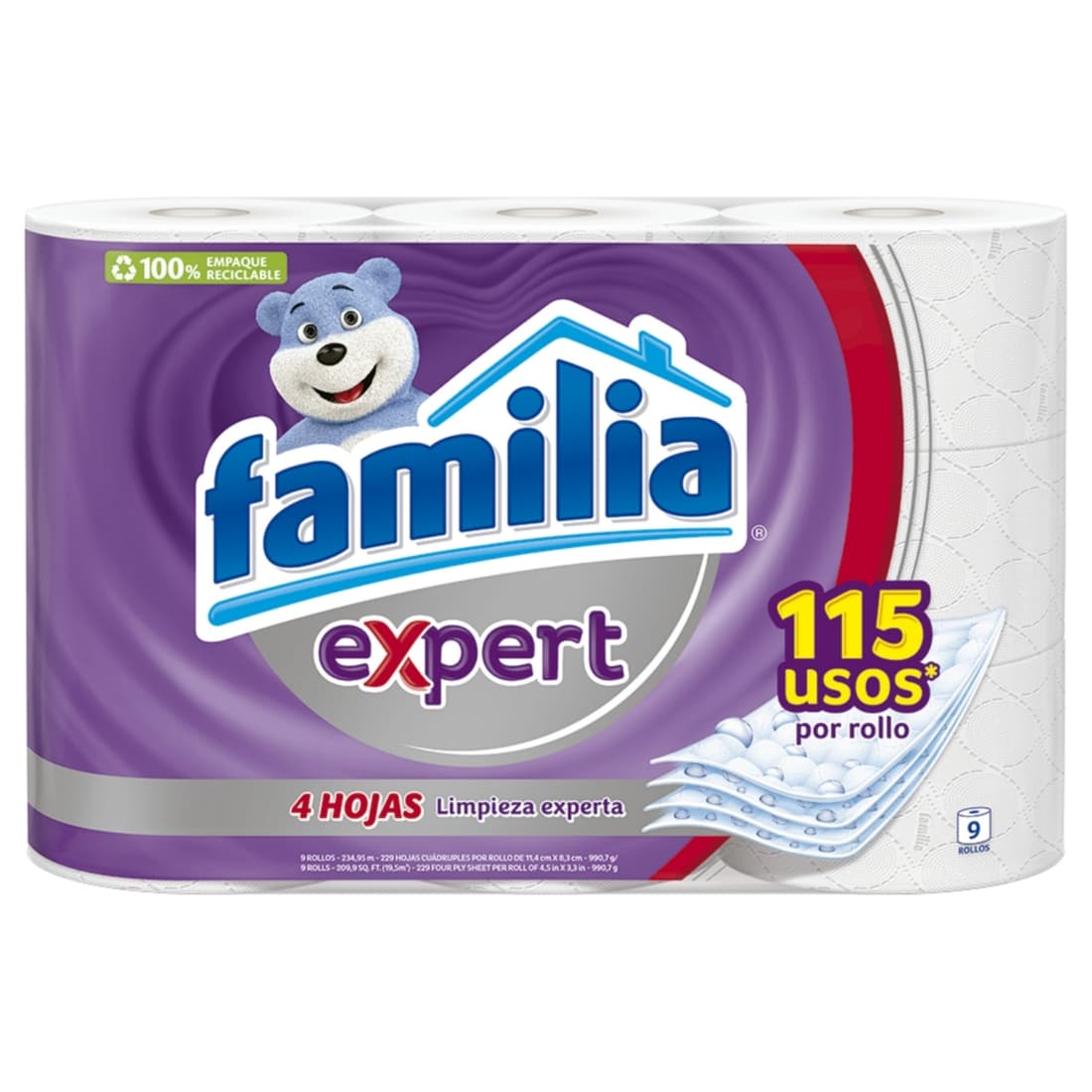 Papel higiénico Familia Expert x9 rollos