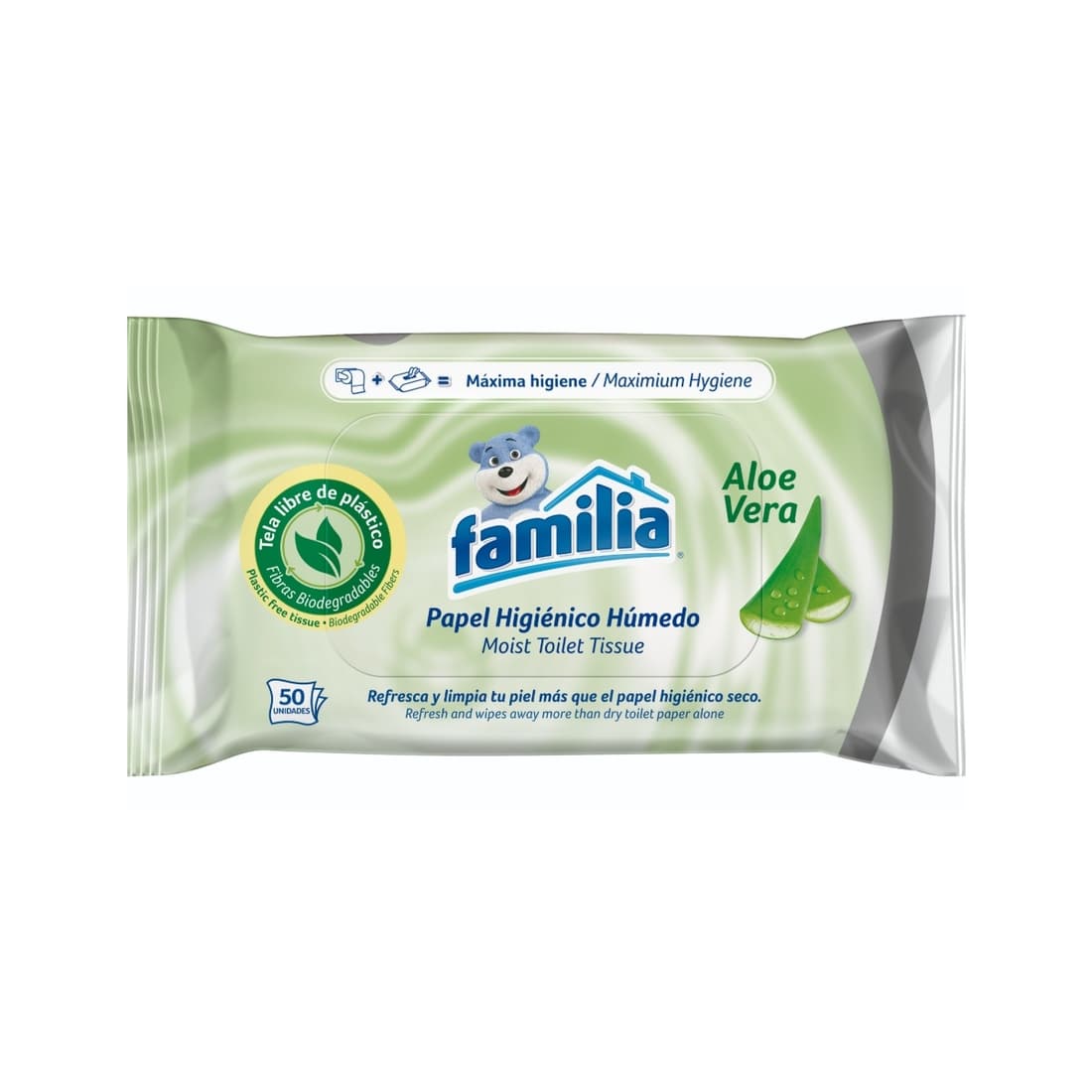 Papel higiénico Familia húmedo aloe vera x50und