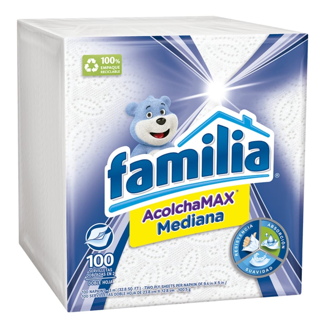 Servilletas Familia Acolchamax medianas x100und