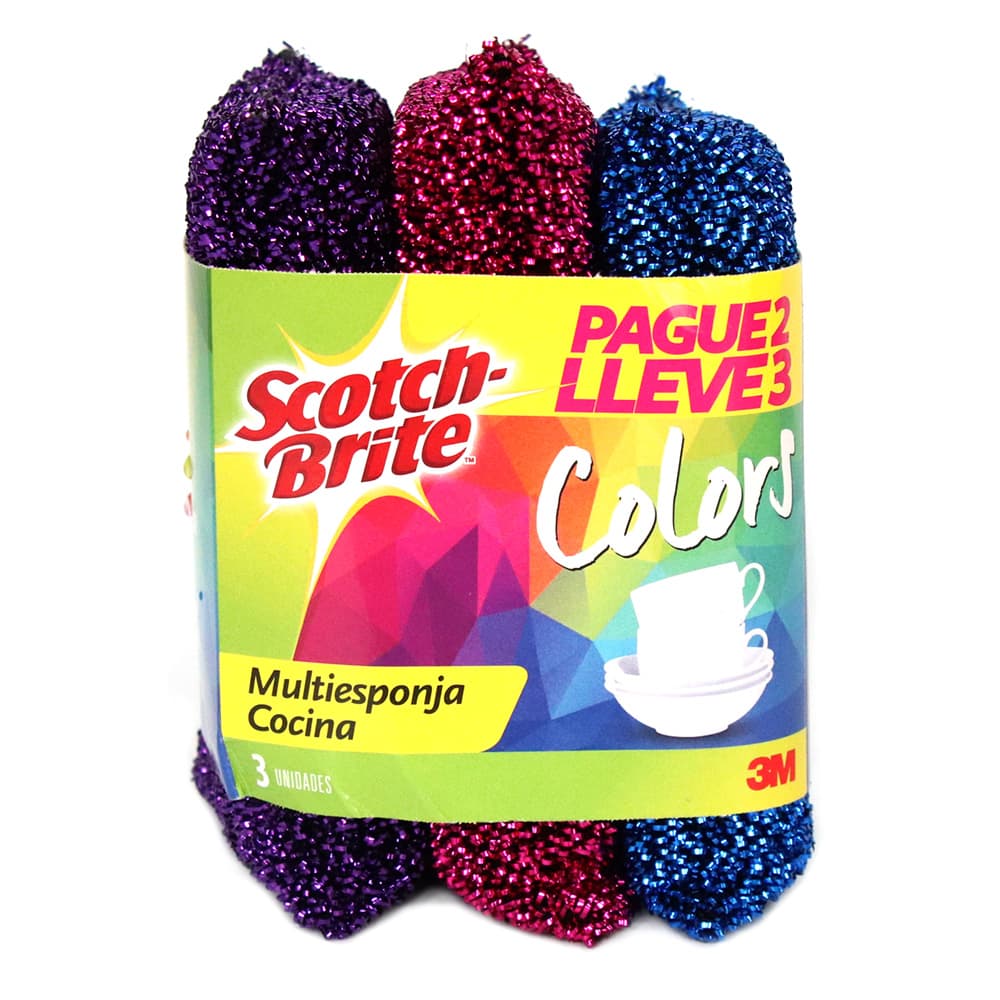 Multiesponja Scotch Brite cocina colores x3und