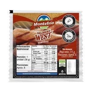 SALCHICHA MONTEFRIO WEST 215 g