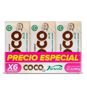 Jabón Coco Varela precio especial x6und x180g c/u