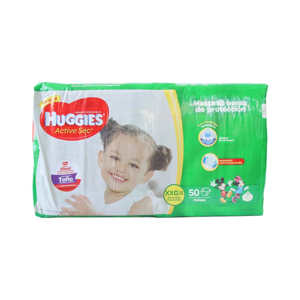 Pañales Huggies Active Sec 5/XXG Disney x50und