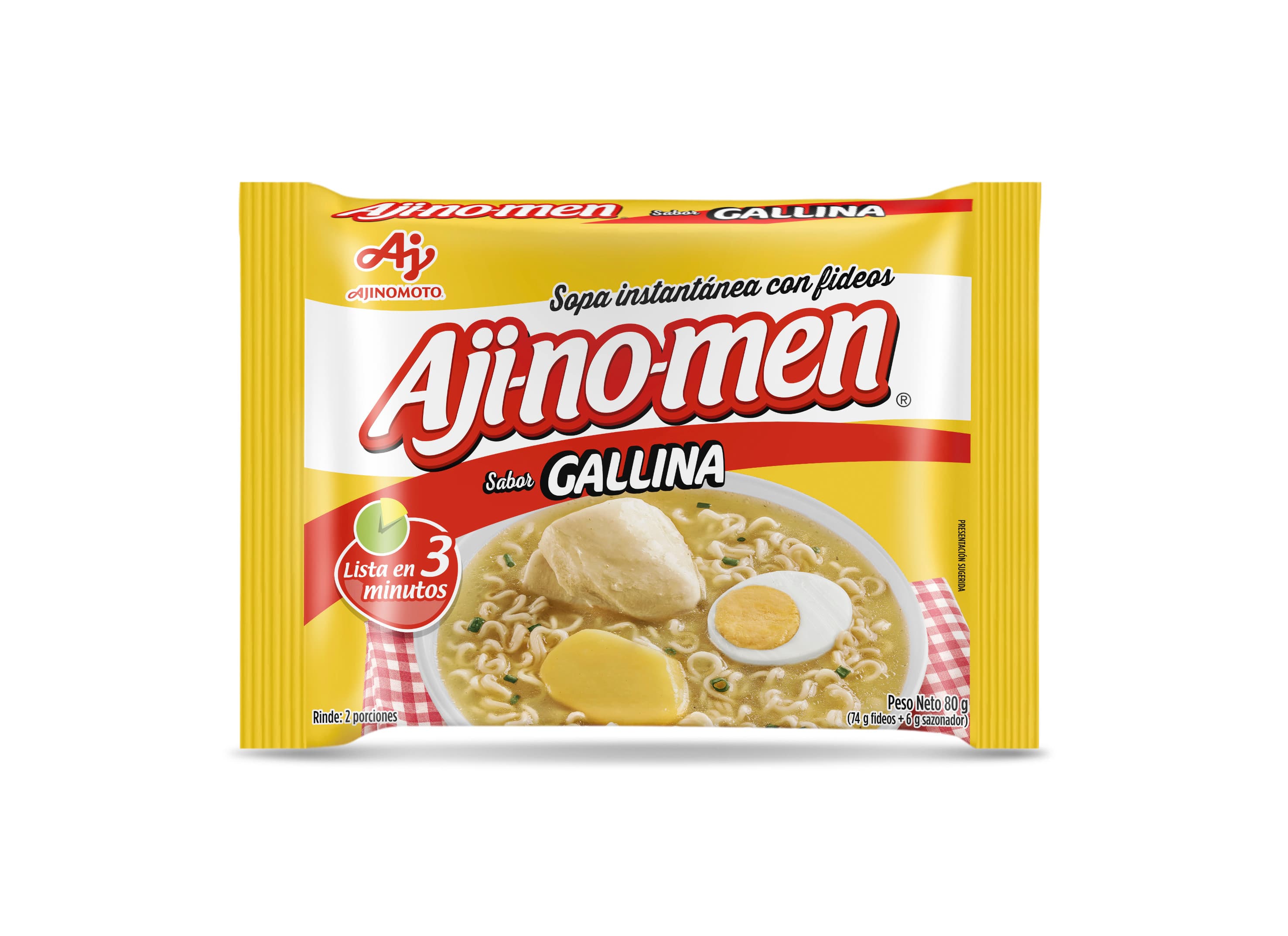 Sopa Ajinomen instantánea fideos gallina x80g