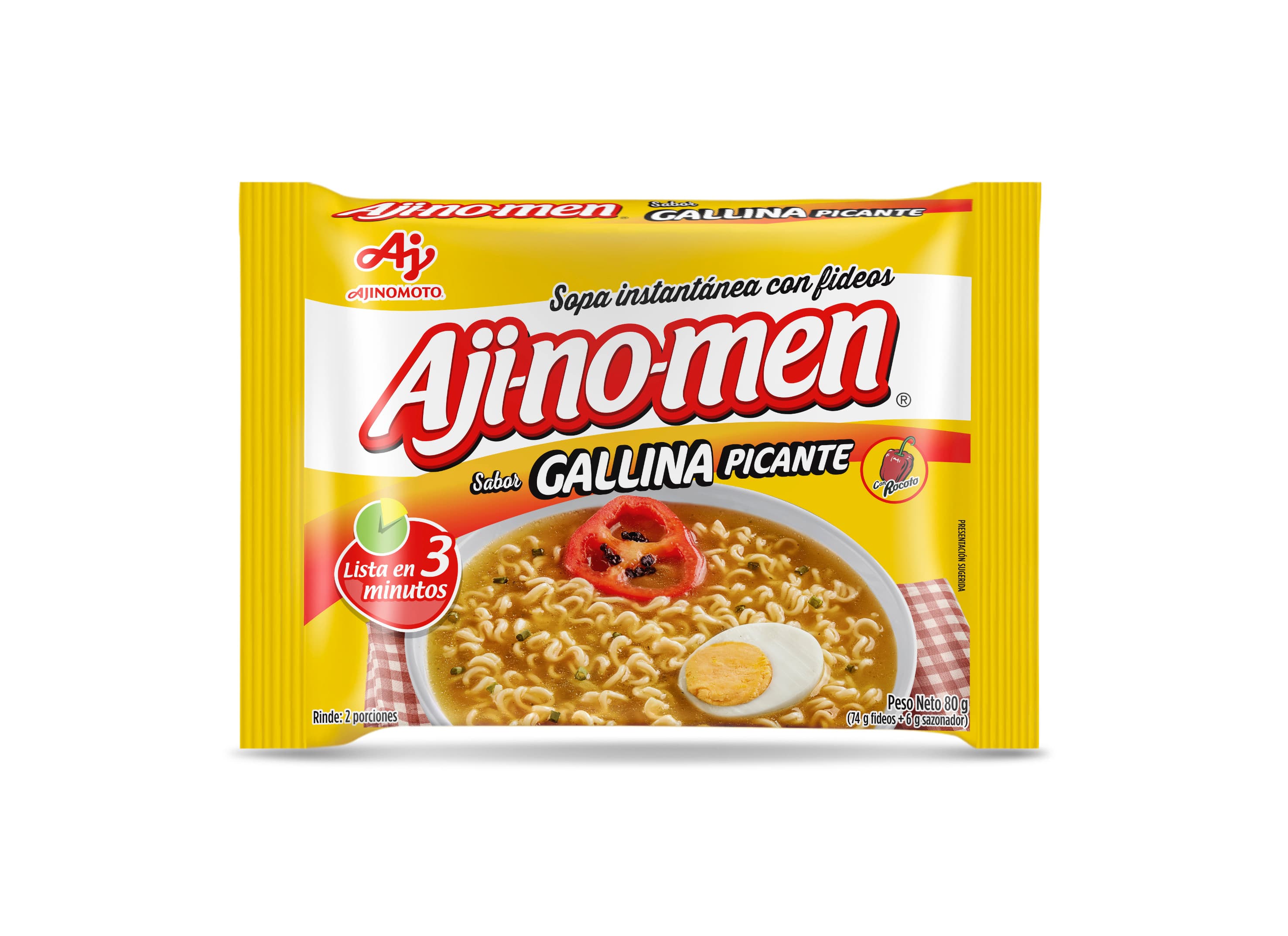 Sopa Ajinomen instantánea fideos gallina picante x80g