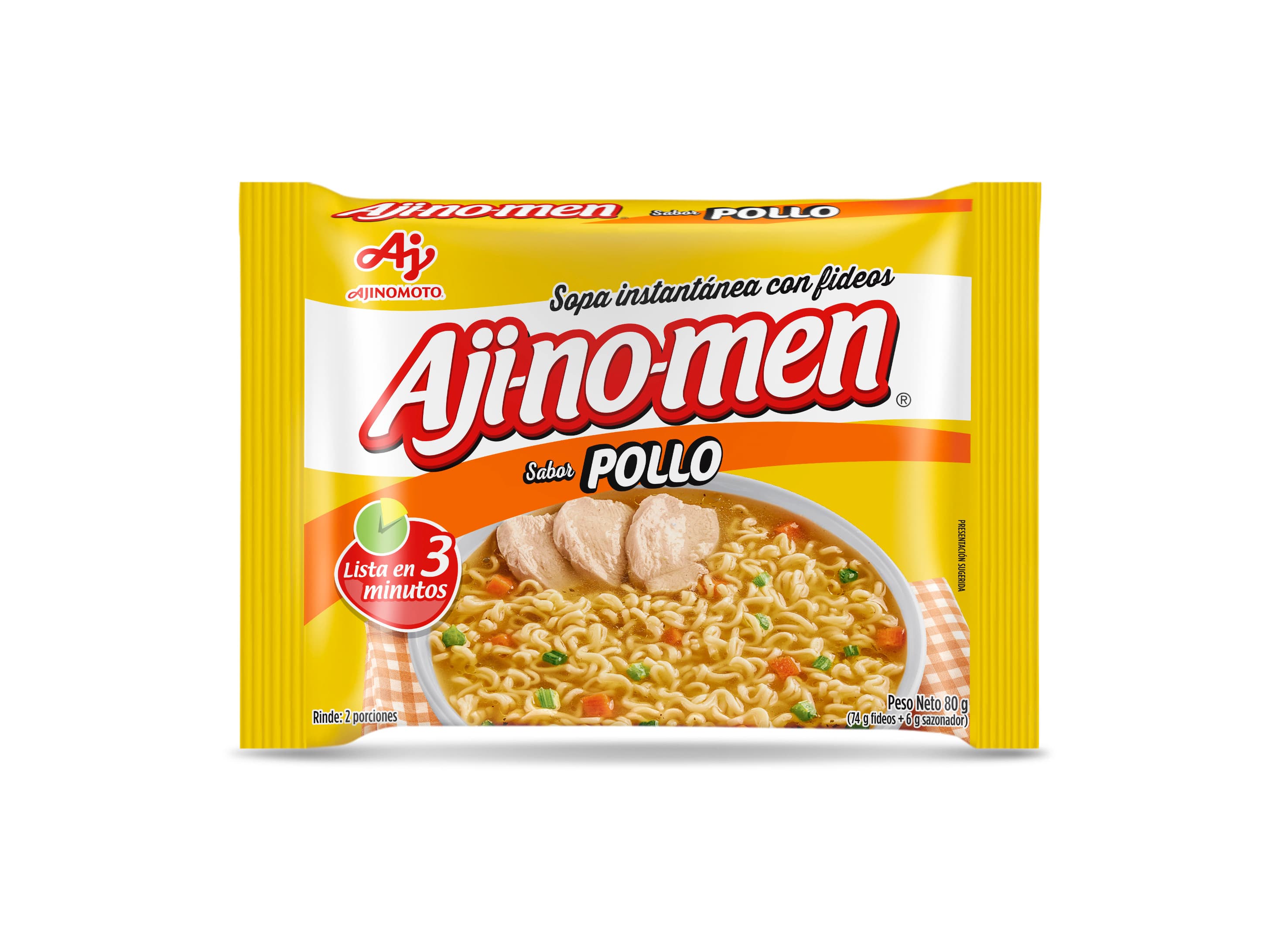 Sopa instantánea Ajinomen con fideos y pollo x80g