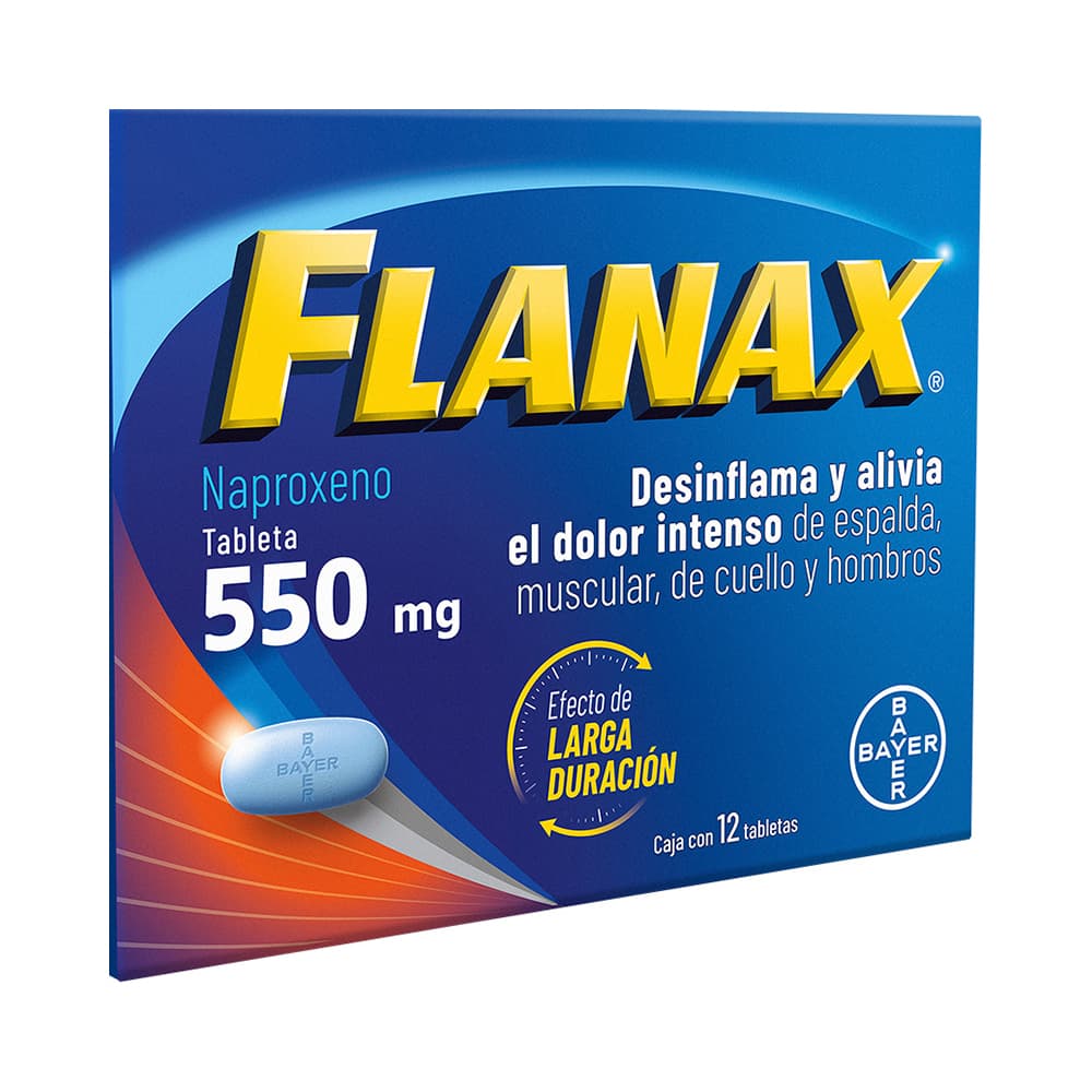 Flanax Analgésico Antiinflamatorio 550 mg 12 Tabletas
