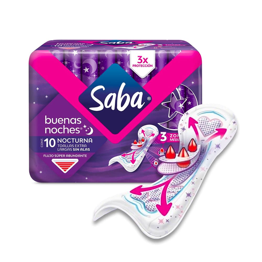 SABA BUENAS NOCHES EXTRA LARGA S/A 10 UN
