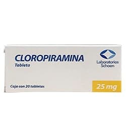 Laboratorios Schoen Cloropiramina 25 Mg 20 Piezas