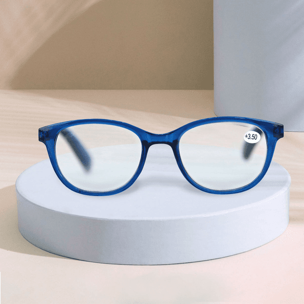 Armazón Lentes Redondos Con Graduación de 3.00 Dioptrías Azul