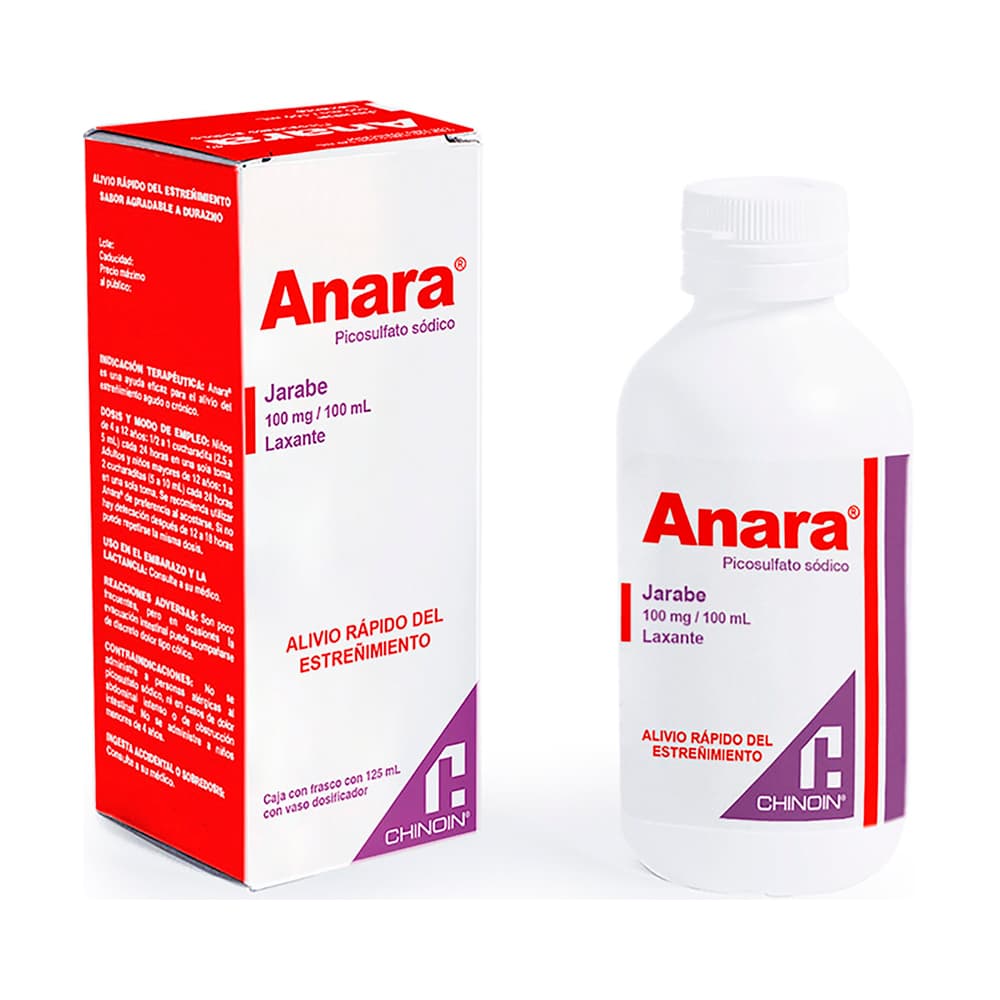 Chinoin Anara Picosulfato de Sodio Jarabe 125 ml
