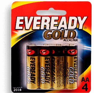 PILAS EVEREADY GOLD AA CON 4 1PZA      .