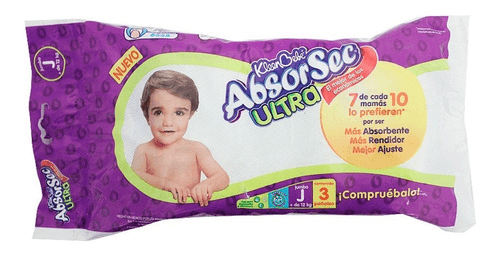PAÑAL BB JUM ABSORSEC UL. KLEEN BEBE 3´.