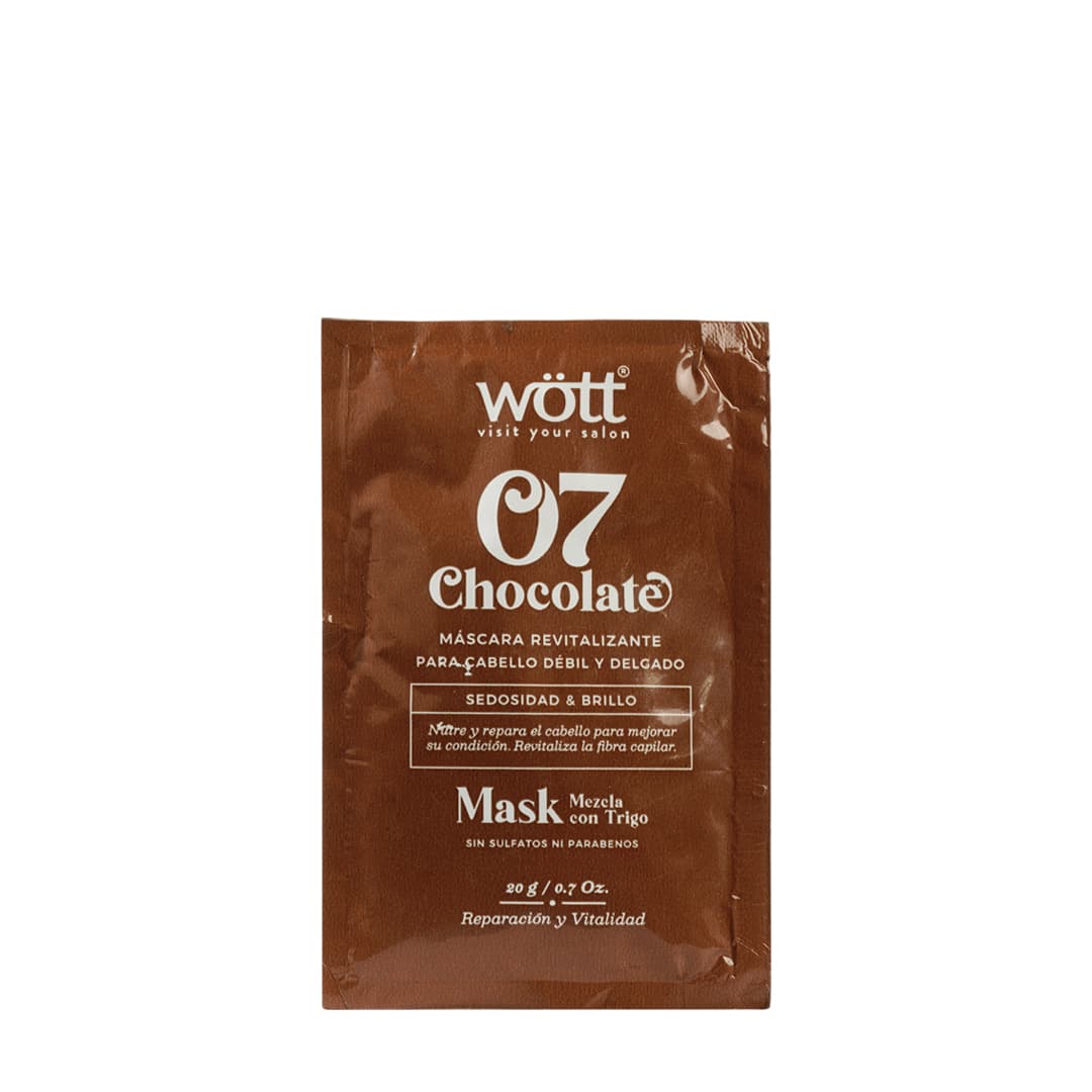 TRATAMIENTO EN MASCARILLA EN SOBRE CHOCOLATE WOTT 07