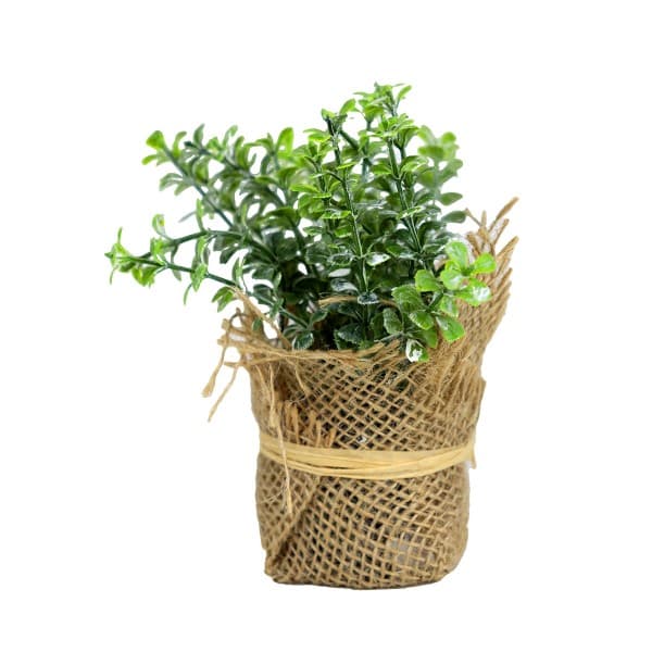 Maceta Forrada Con Planta Artificial