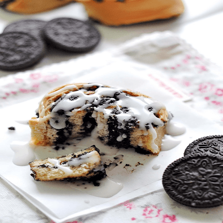 Rol de Canela Glaseado de Oreo