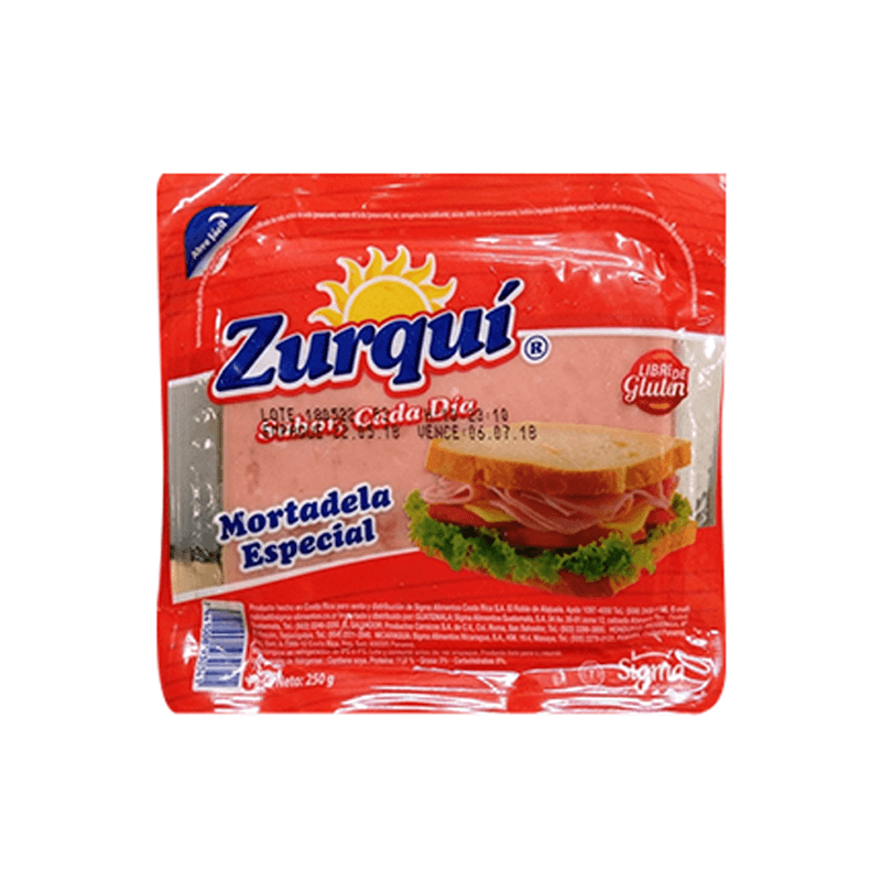 Mortadela Zurquí Paquete 250 g