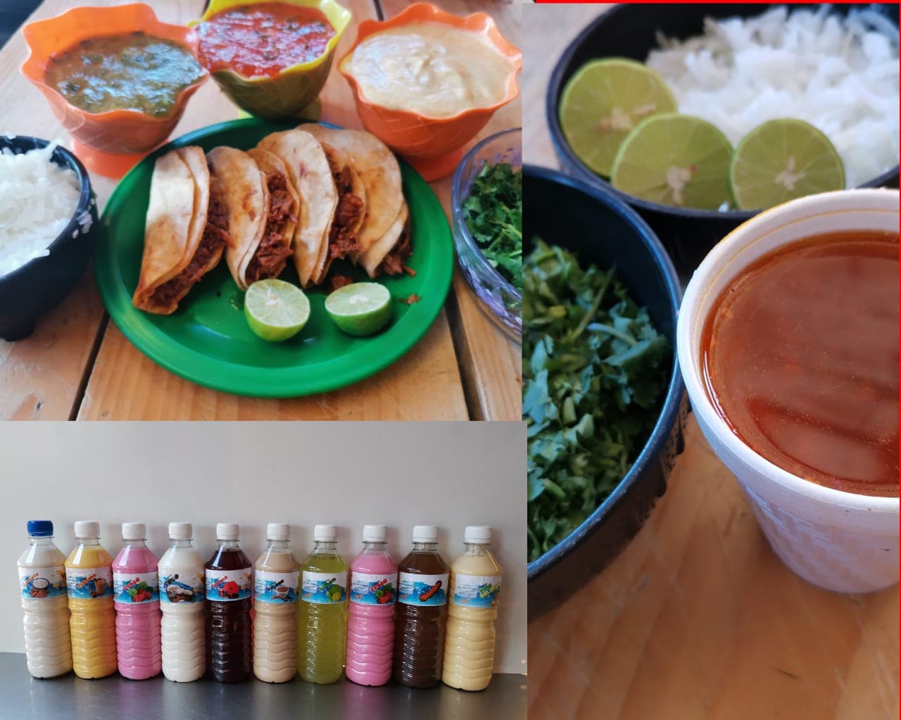 Combo 4 Tacos Dorados + Consomé + Agua