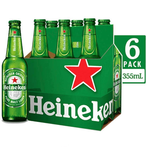 Heineken Cerveza Clara 6 Pack 355 ml