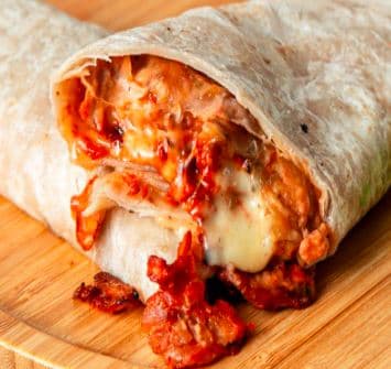 Taco al Pastor Pan Árabe con Queso
