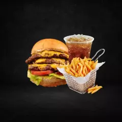 Hamburguesa Triple + Papas + Té de Durazno