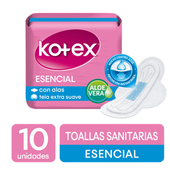 Toalla Sanitaria con alas Kotex Esencial 10 uds 4821