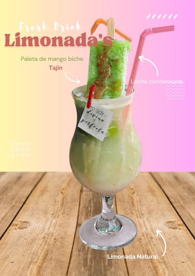 Limonada Natural con Paleta de Mango Biche