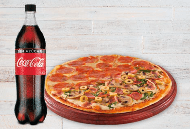 Combo Pizza Mediana 6 Porciones + Gaseosa 1.75LT