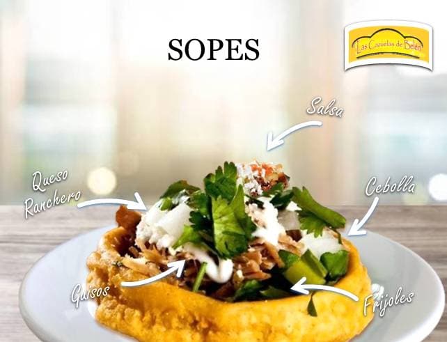 Sope con Guiso (Alambre, Deshebrada, Chicharrón)