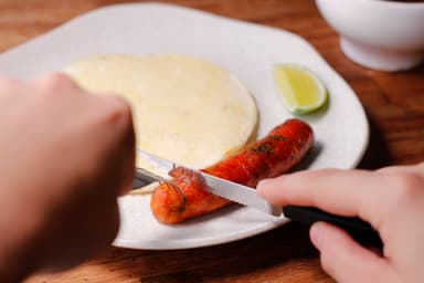 Arepa y Chorizo