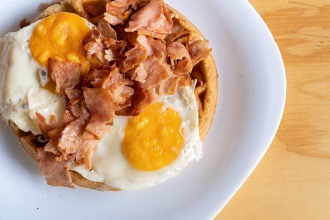 Waffle Bacon Eggs