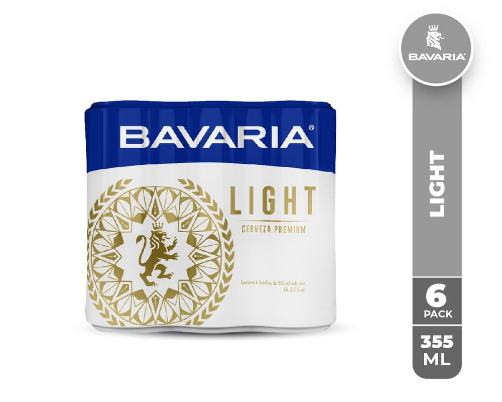 6 Pack Cerveza Bavaria Light Lata 350 ml