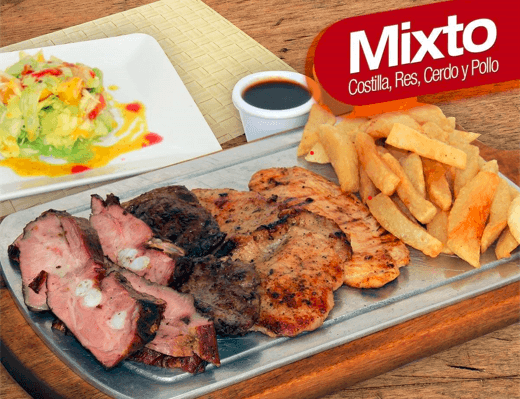 Plato Mixto (pollo,cerdo,res,costilla)