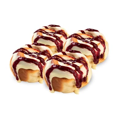 Rollos de Canela 4 uds y Salsa de Frutos Rojos