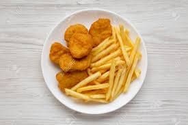 Nuggets con Papas a las Francesa