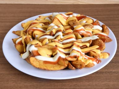Papas Campesinas, Salsas y Salsa de Queso