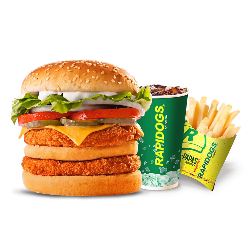 Hamburguesa Doble Pollo en Combo