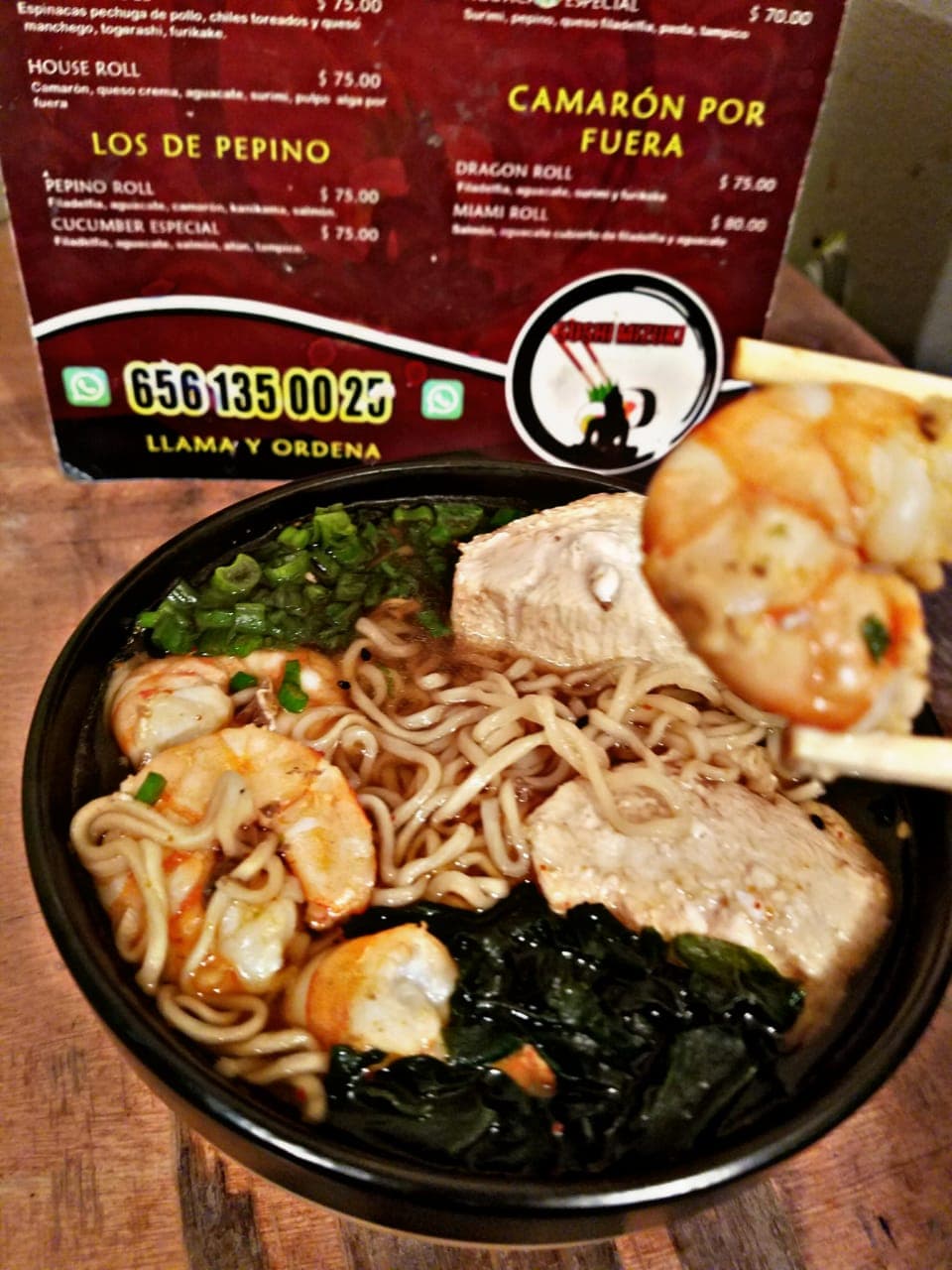 Sopa Ramen de Camarón