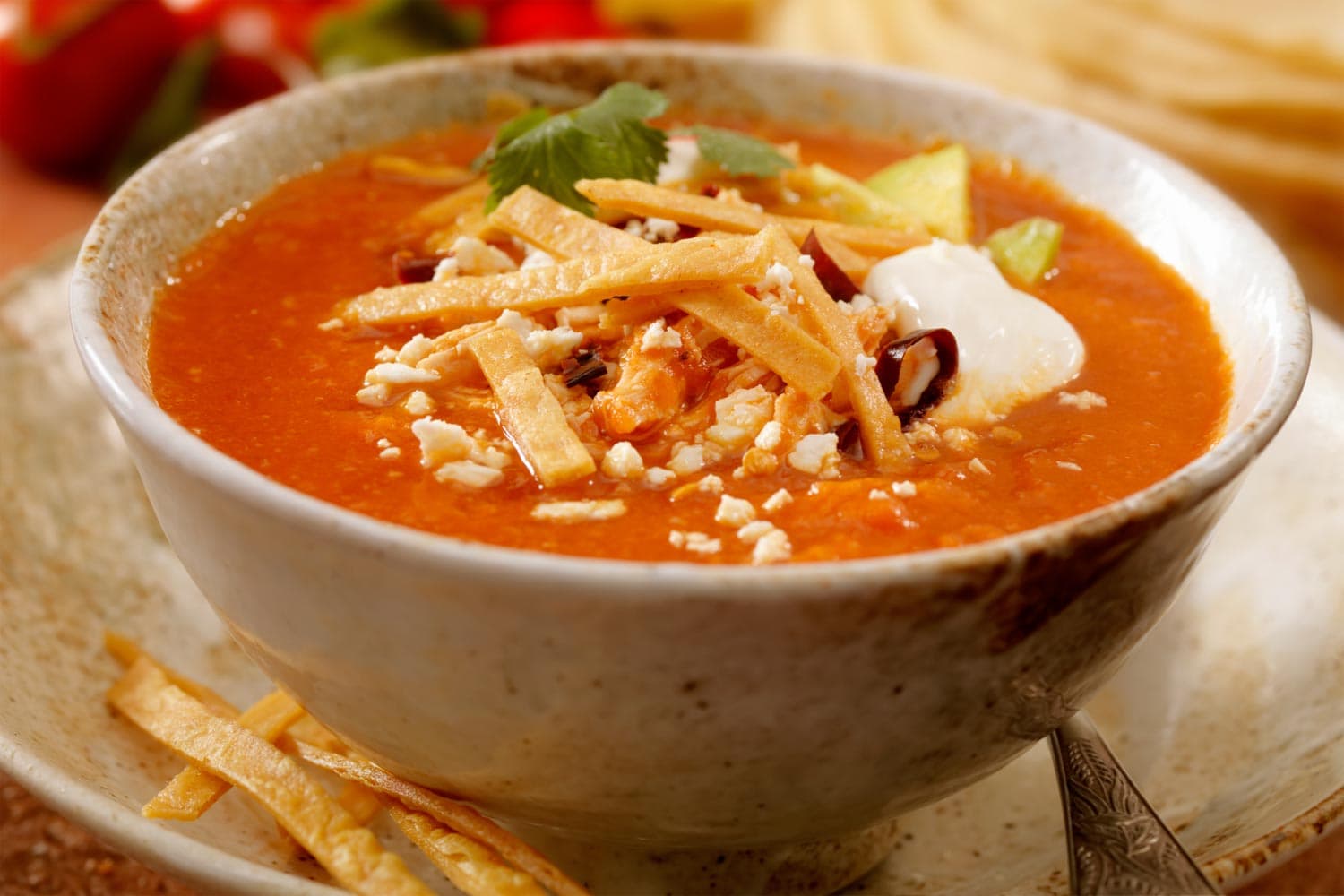 Sopa de Tortilla con Pollo