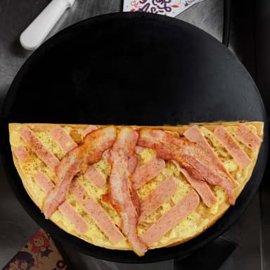 Crepe Queso, Jamón y Tocino