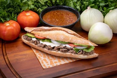 Lonche Carne Asada con Queso