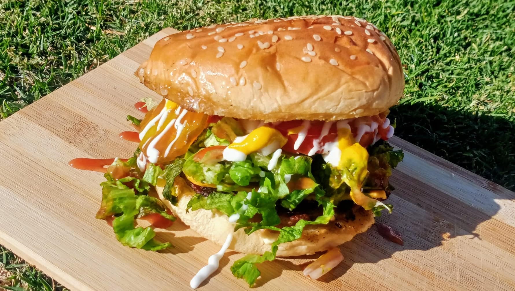 Hamburguesa Amigable tipo al carbón. Pan chico