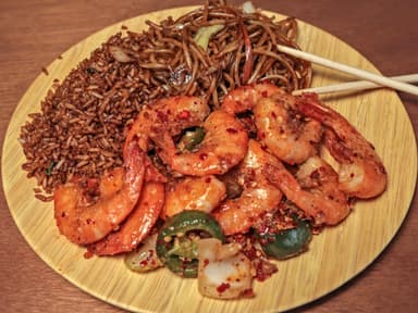 Camarón con Arroz o Espagueti