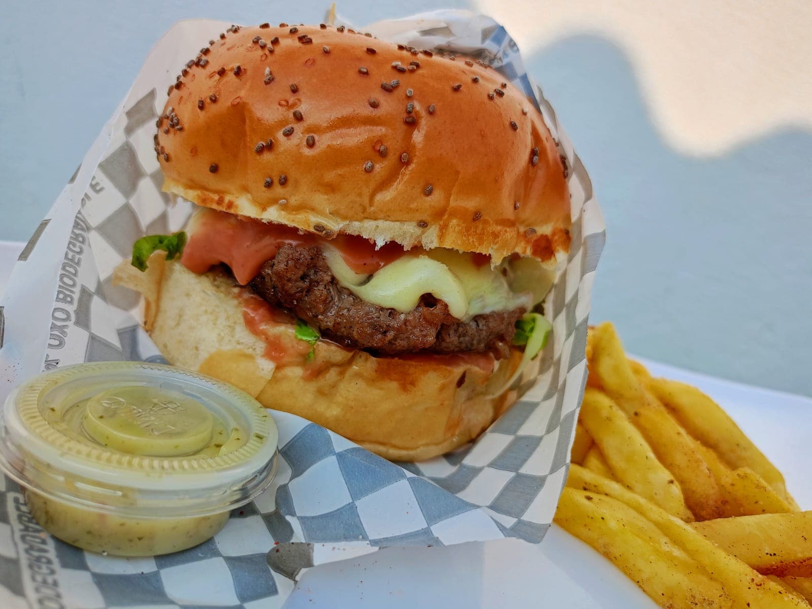 Combo Burger Clasica con queso (papas + gaseosa)
